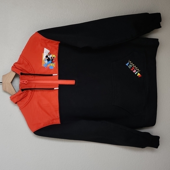 Disney Parks 1/4 Zip Mickey Mouse Pullover Hoodie - Picture 1 of 9